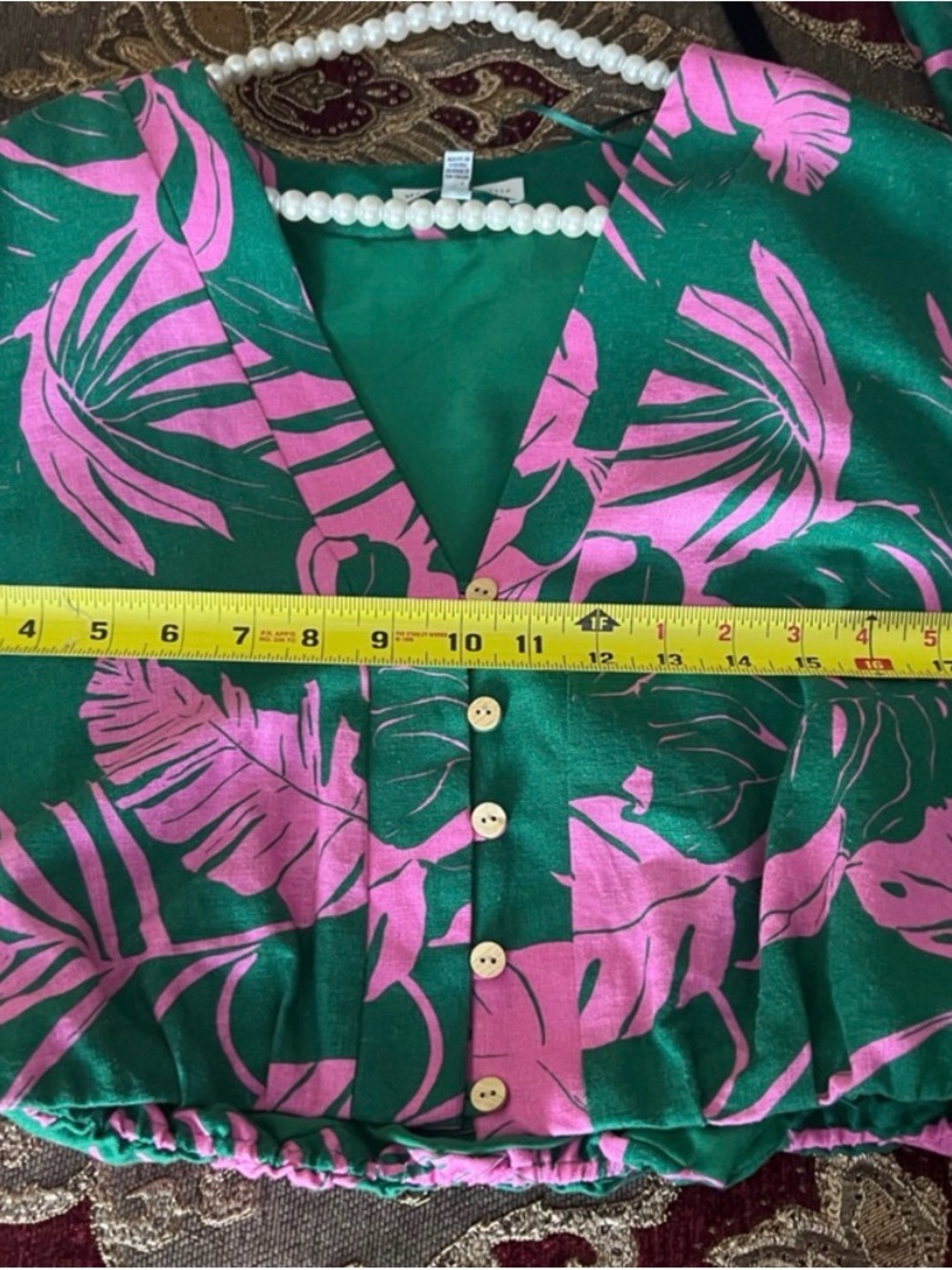 NEW! Maison d’ Amelie Green & Pink linen midi Skirt Set S Small NWT! - Picture 5 of 11